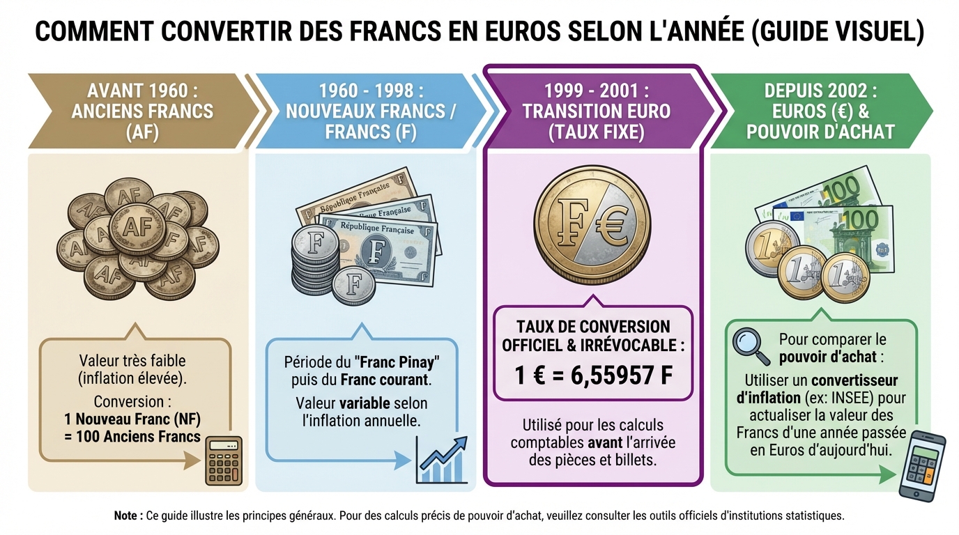 Méthodes de conversion selon l'année