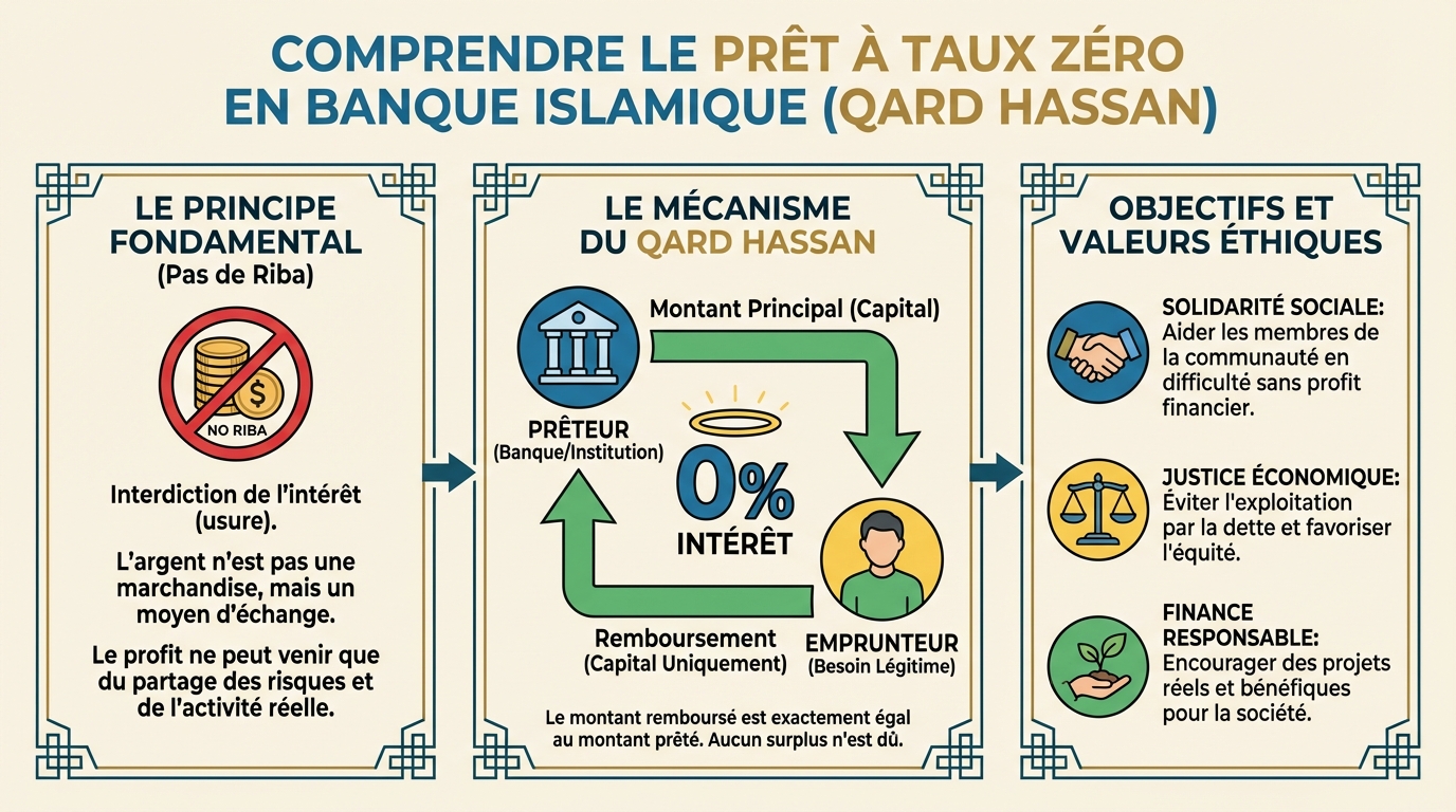 Comprendre le prêt à taux zéro en banque islamique 1 Qu'est-ce qu'un prêt à taux zéro en banque islamique ?