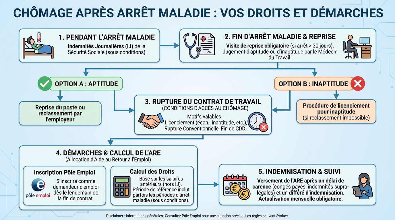 Impact de l'arrêt maladie sur le chômage