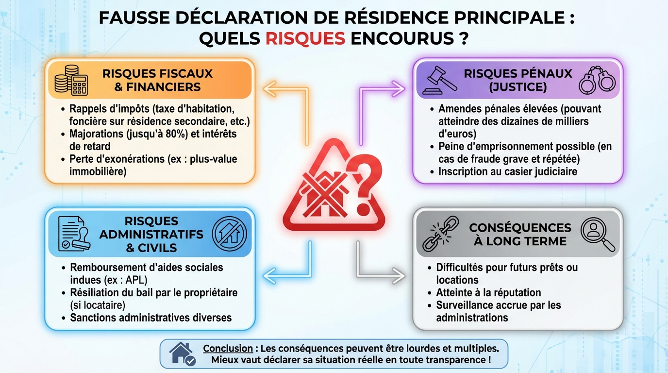 Fausse déclaration de résidence principale : quels risques encourus ? 1 Les conséquences légales d'une fausse déclaration