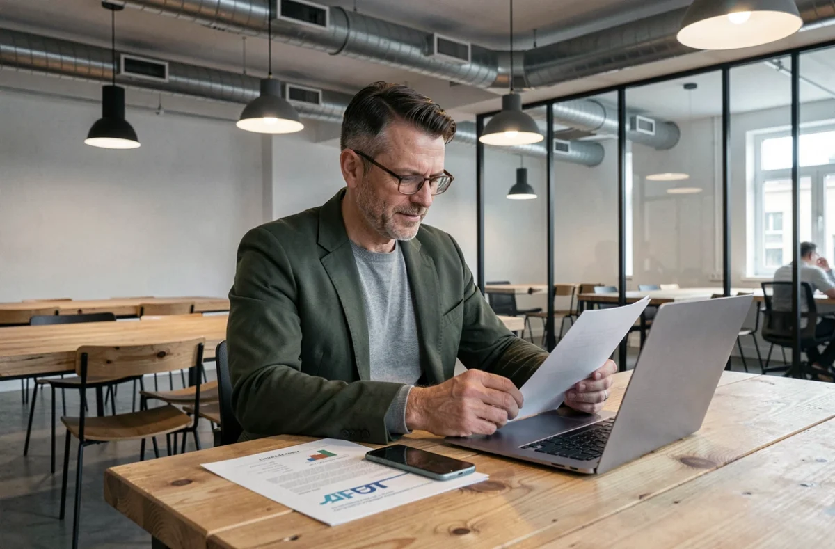 Luc Migozzi, consultant en communication, travaillant dans un espace de coworking dans le Val-de-Marne
